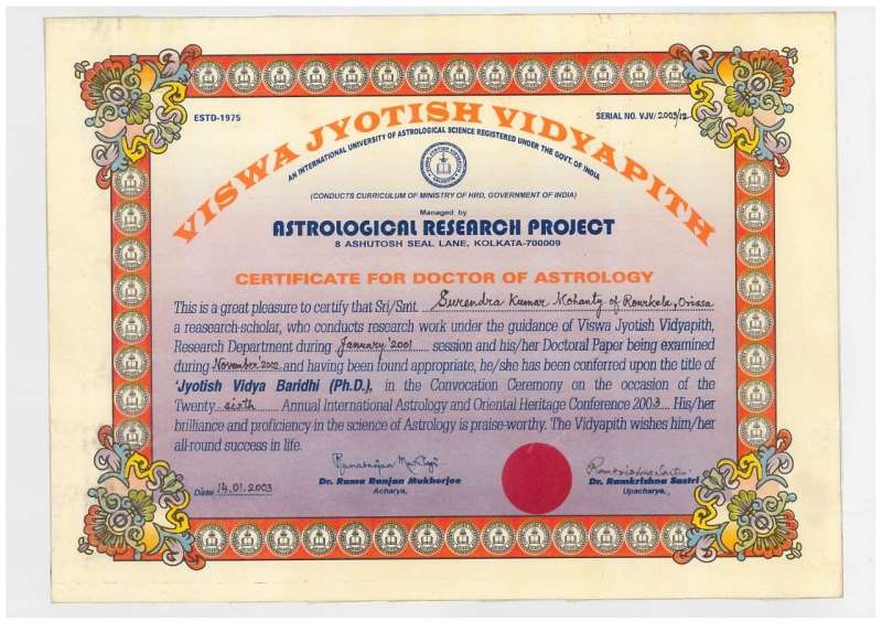 PHD Certificate